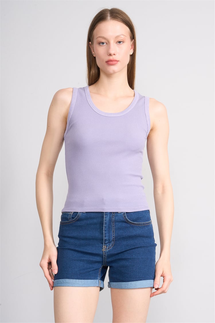 Volumex Y26 Vlmb-512/1 Lila Kadın Atlet Crop T-shirt