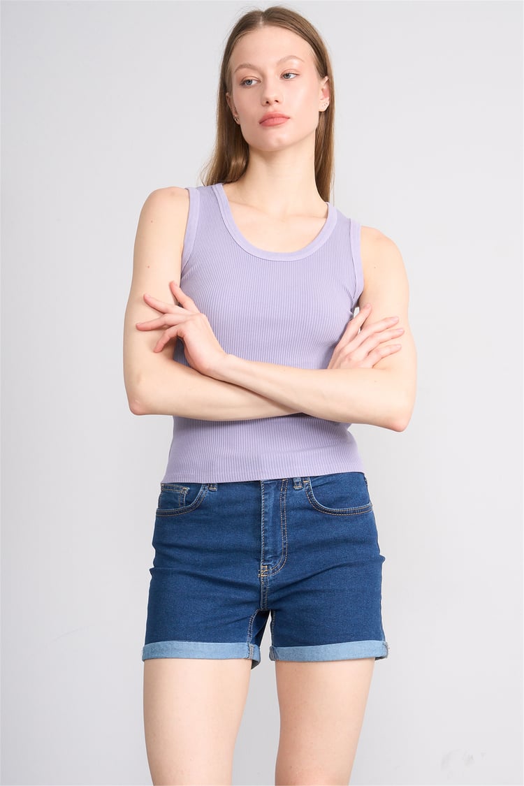 Volumex Y26 Vlmb-512/1 Lila Kadın Atlet Crop T-shirt