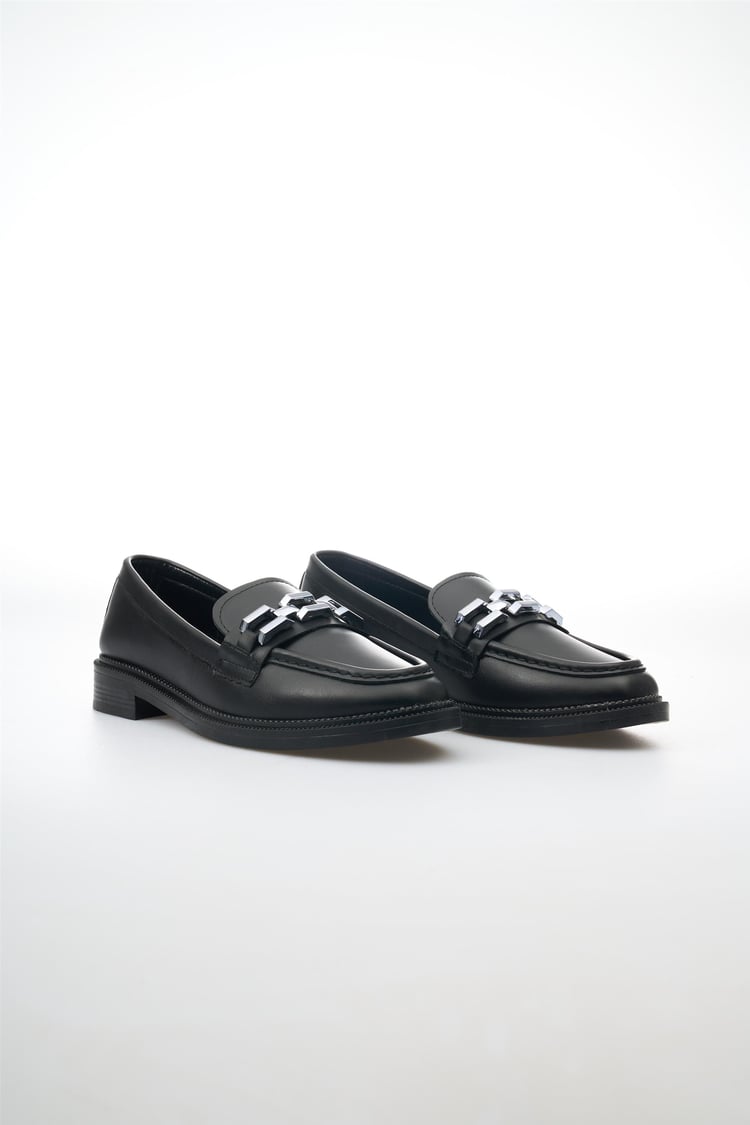 White Line 131-200 Siyah Kadın Loafer Ayakkabı