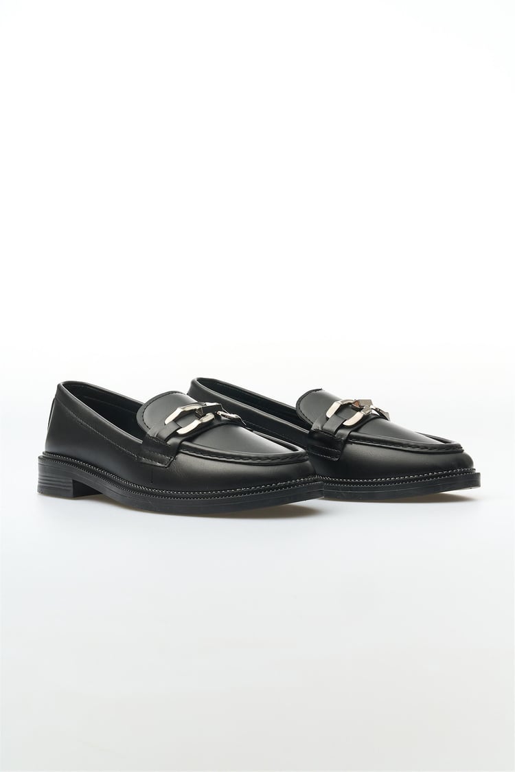 White Line 131-201 Siyah Kadın Loafer Ayakkabı