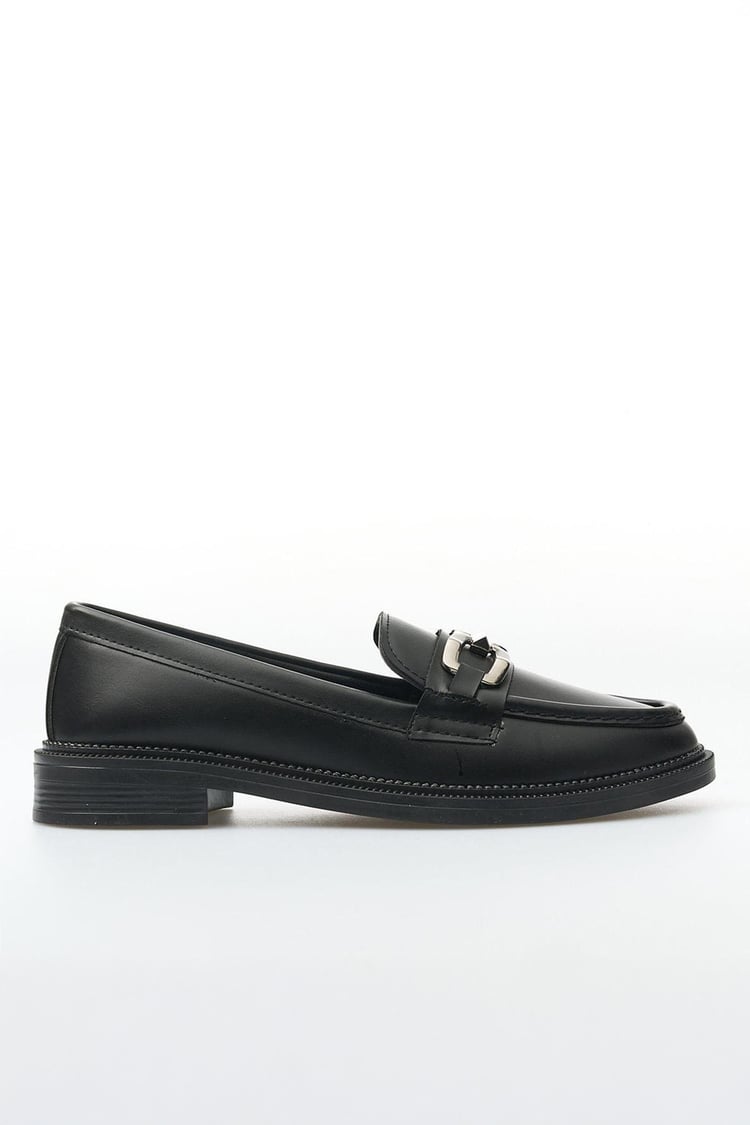 White Line 131-201 Siyah Kadın Loafer Ayakkabı
