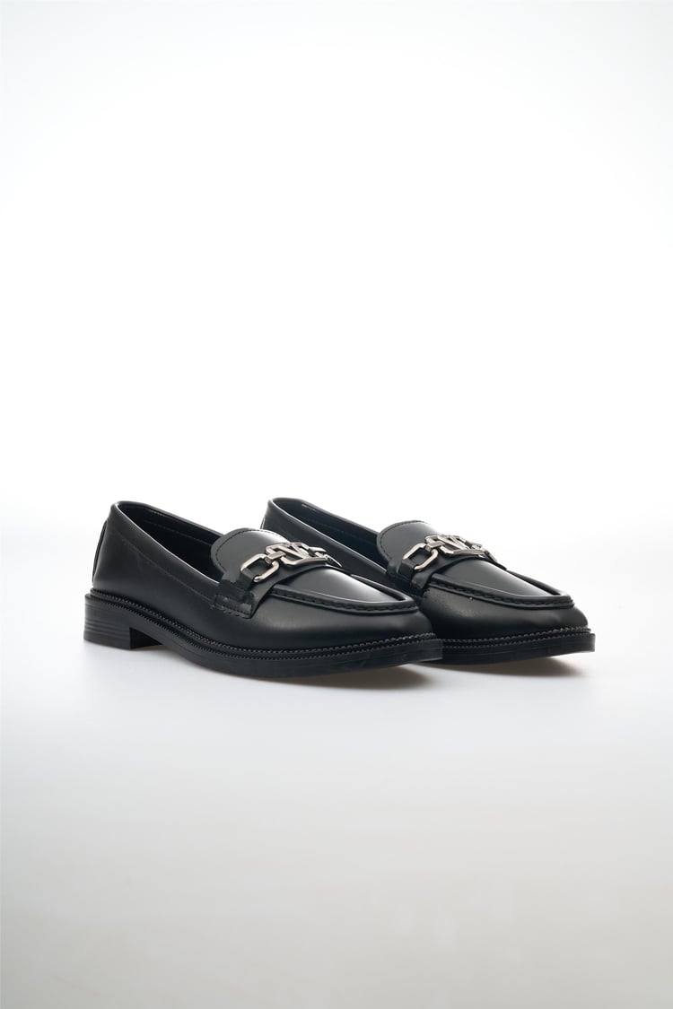 White Line 131-204 Siyah Kadın Loafer Ayakkabı