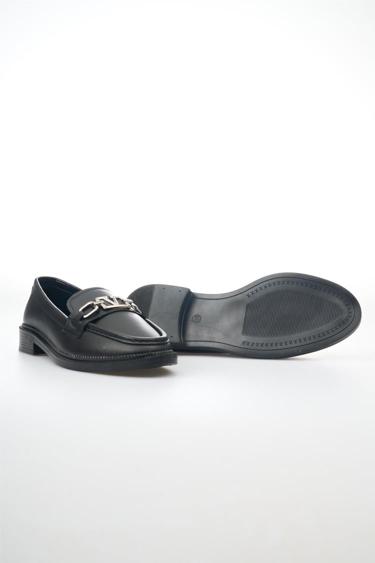 White Line 131-204 Siyah Kadın Loafer Ayakkabı