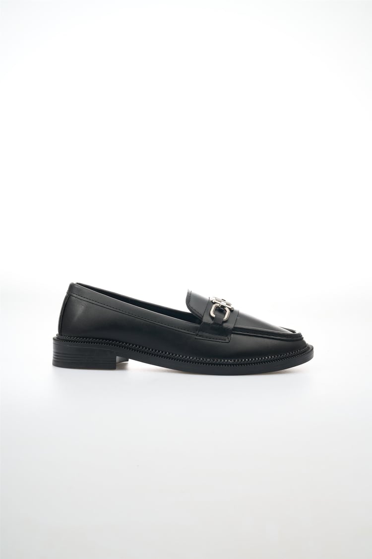 White Line 131-204 Siyah Kadın Loafer Ayakkabı