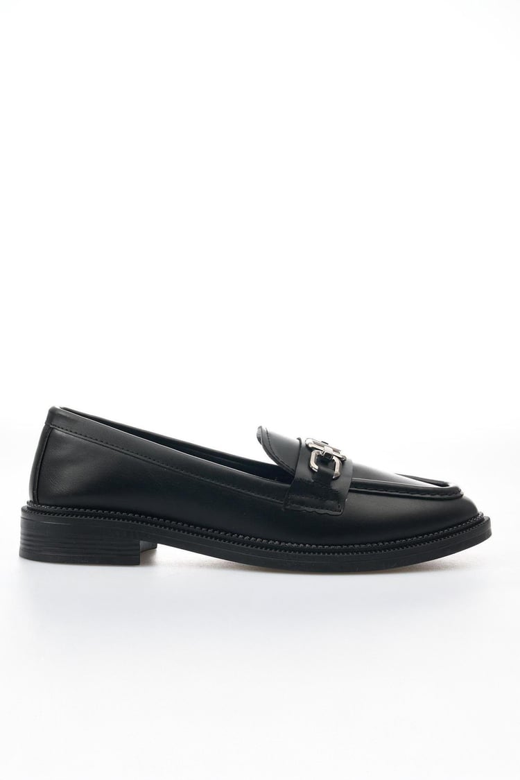 White Line 131-204 Siyah Kadın Loafer Ayakkabı