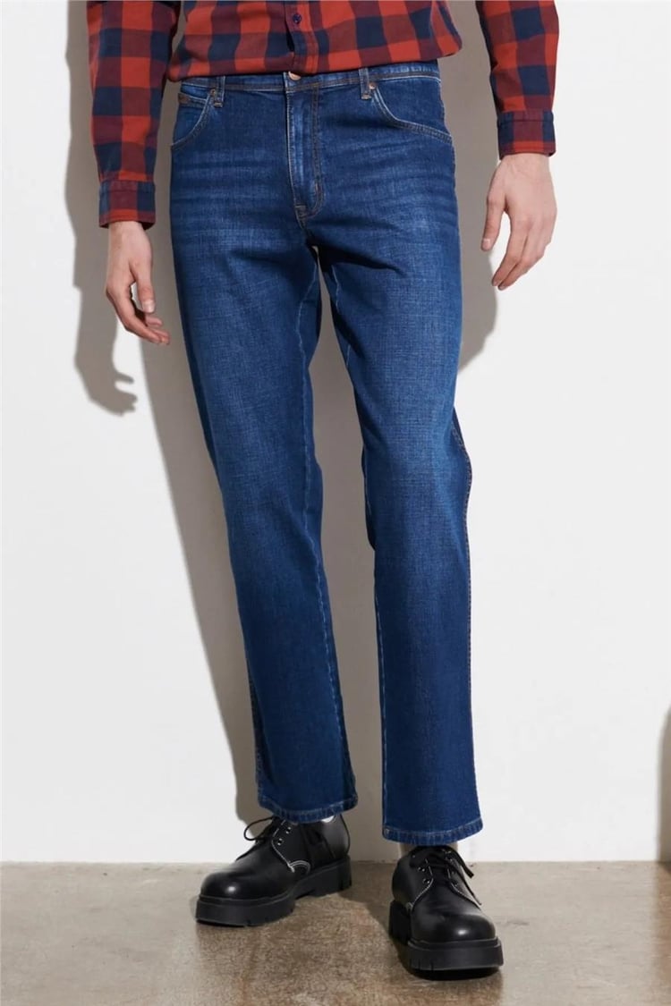 Wrangler W121 Xt Orta Mavı Erkek Texas Slım Jean Kot Pantolon
