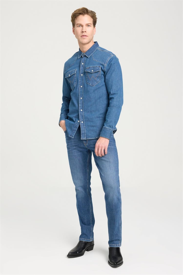 Wrangler W12S084W83 Texas Slim W83 In Deep Erkek Slim Texas Slim Jean Pantolon