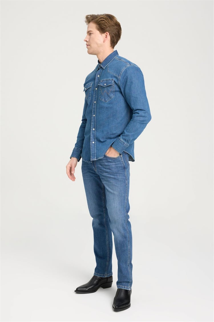 Wrangler W12S084W83 Texas Slim W83 In Deep Erkek Slim Texas Slim Jean Pantolon