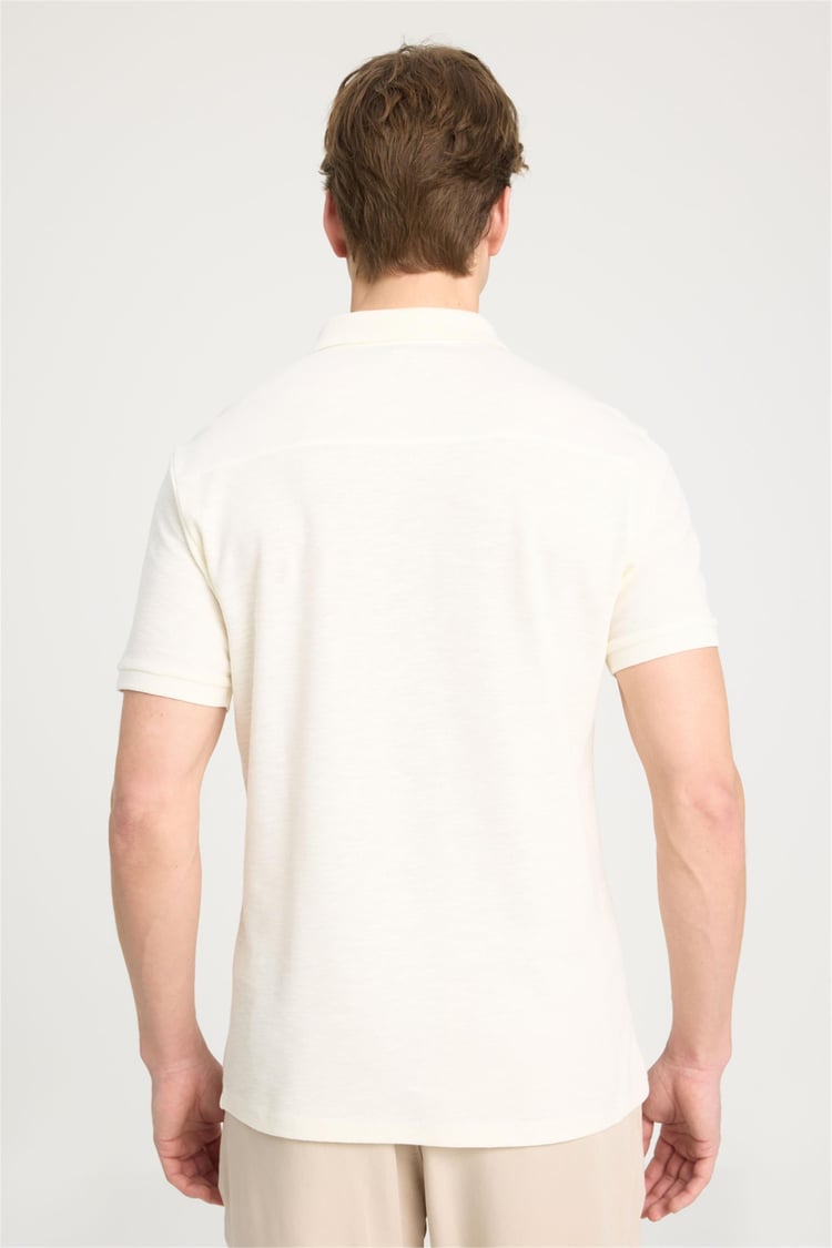Wrangler W231325104 Ecru Erkek Polo Yaka T-Shirt