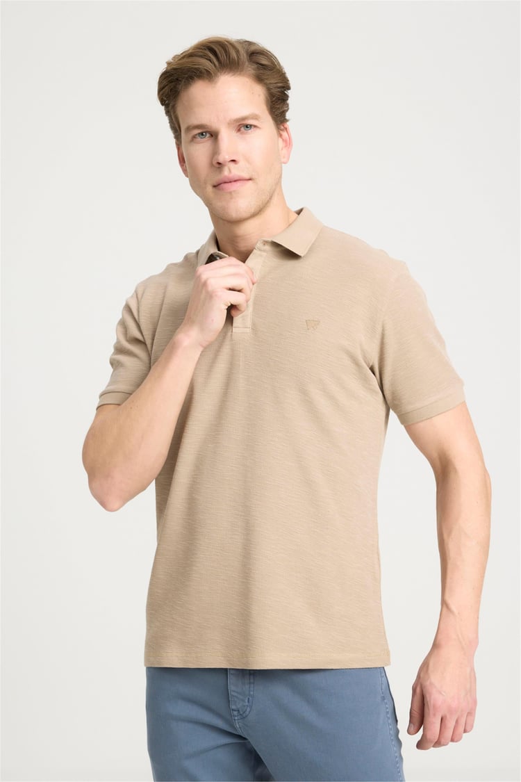Wrangler W231325614 Beıge Erkek Polo Yaka T-Shirt