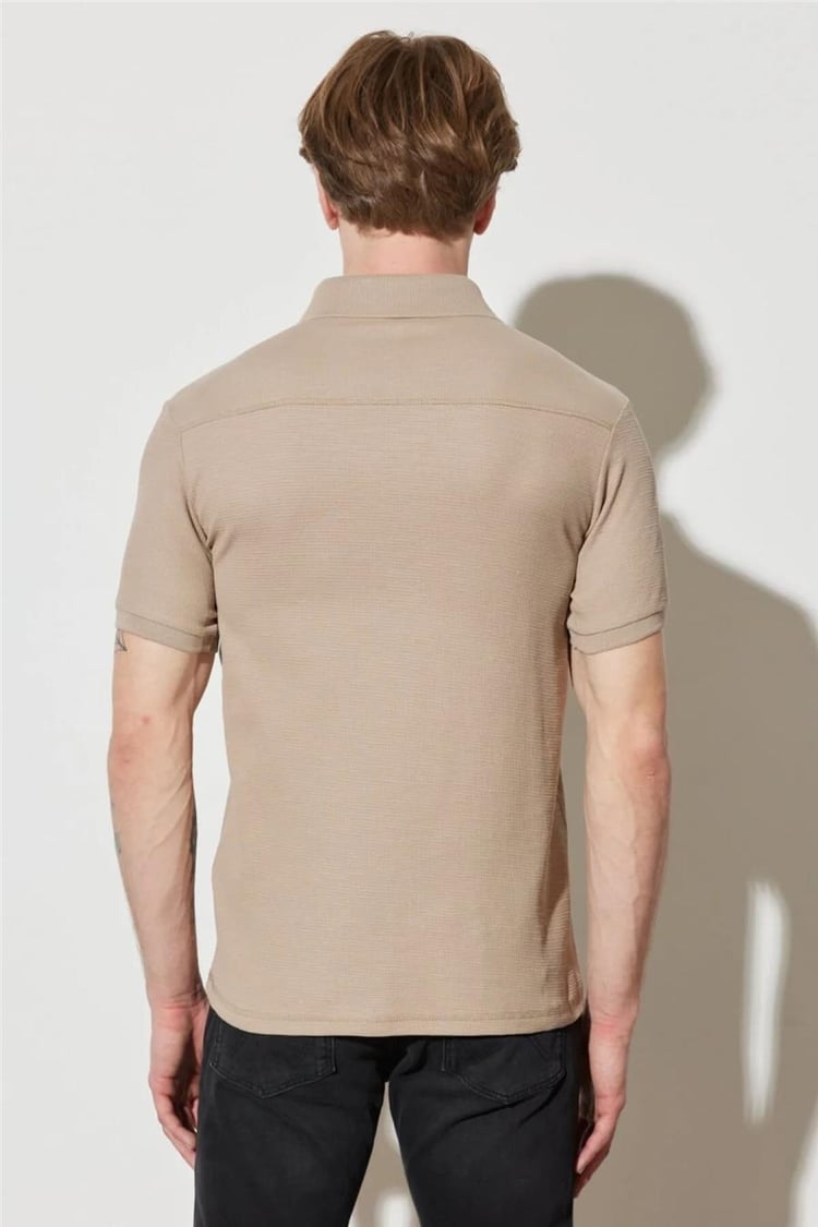 Wrangler W231325614 Beıge Erkek Polo Yaka T-Shirt
