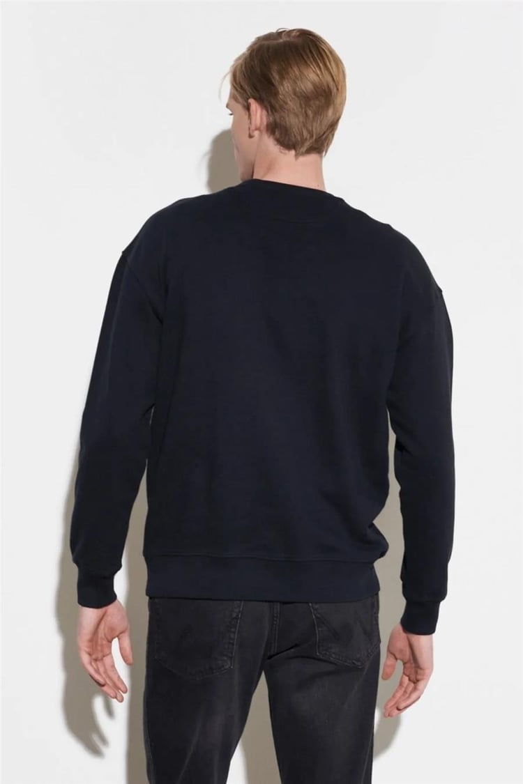Wrangler W648Ilx Faded Siyah Xv6 Erkek Loose Uzun Kollu Bısıklet Yaka Sweatshirt