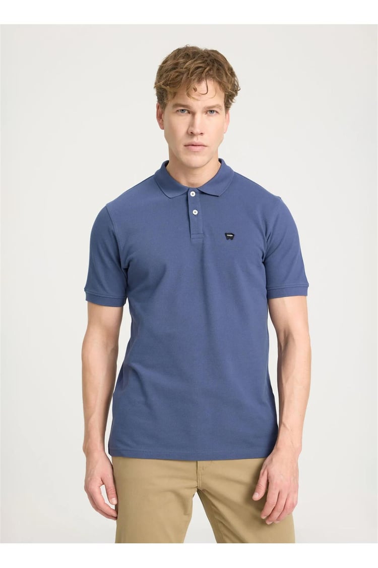 Wrangler W7D5K4Xx2T Xz8 Vintage İndigo Erkek Regular Kısa Kollu Polo T-Shirt