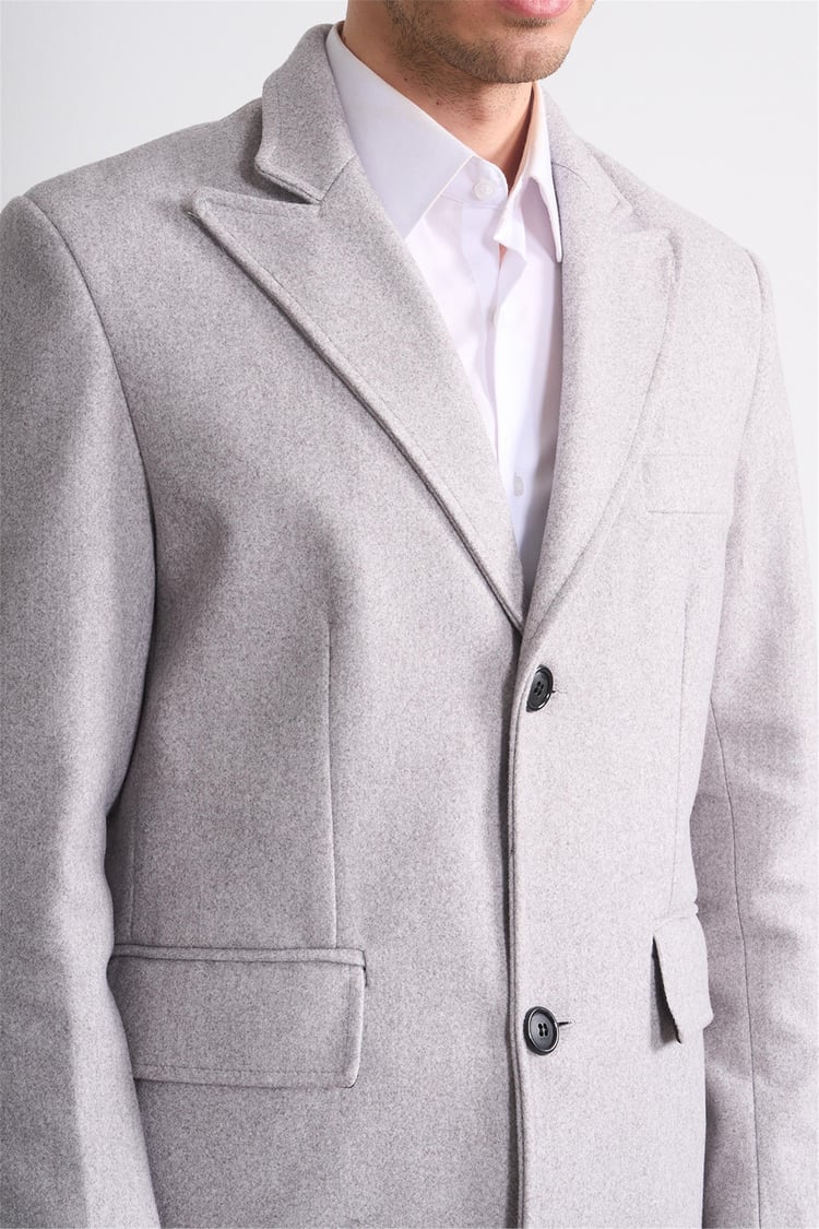 Zeyrek 00591 A.Grı Mono Yakalı Kapak Ceplı Uzun Kase Kaban