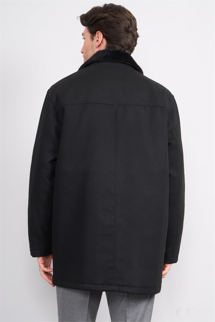 Zeyrek K26 00217 Sıyah Cıft Yakalı Fermuarlı Kase Kaban