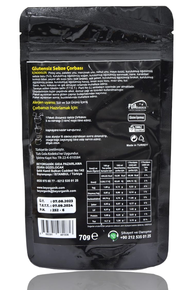 Beygurme Glutensiz Sebze Çorbası 70gr