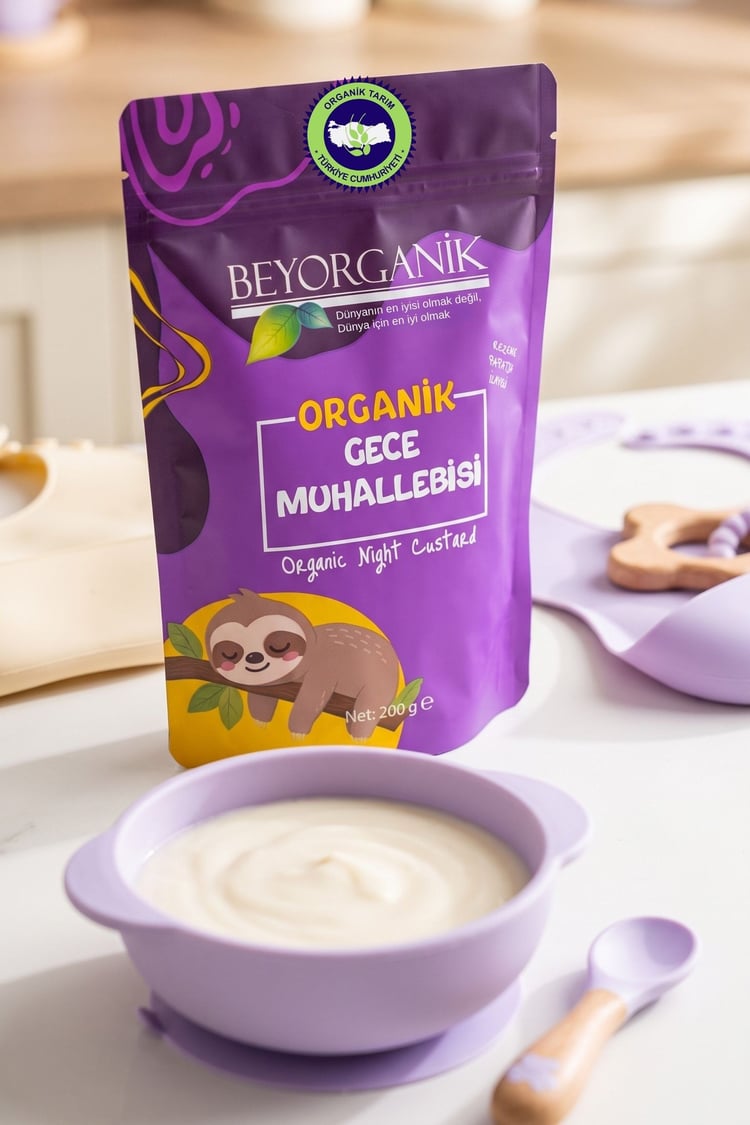 Organik Gece Muhallebisi 200gr ( PAPATYA İLAVELİ) +6ay  (PESTİSİT VE AFLATOKSİN ANALİZLİ)