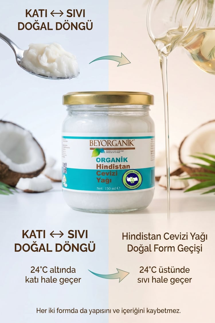 Organik Hindistan Cevizi Yağı 150 ml