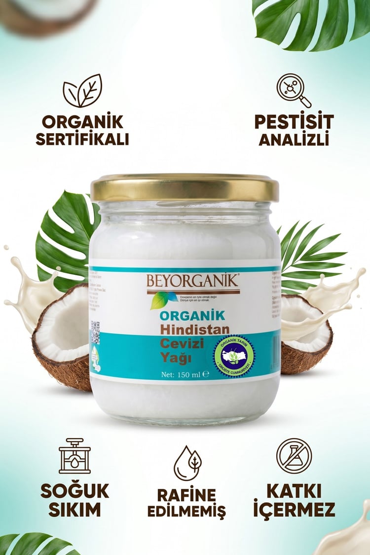 Organik Hindistan Cevizi Yağı 150 ml