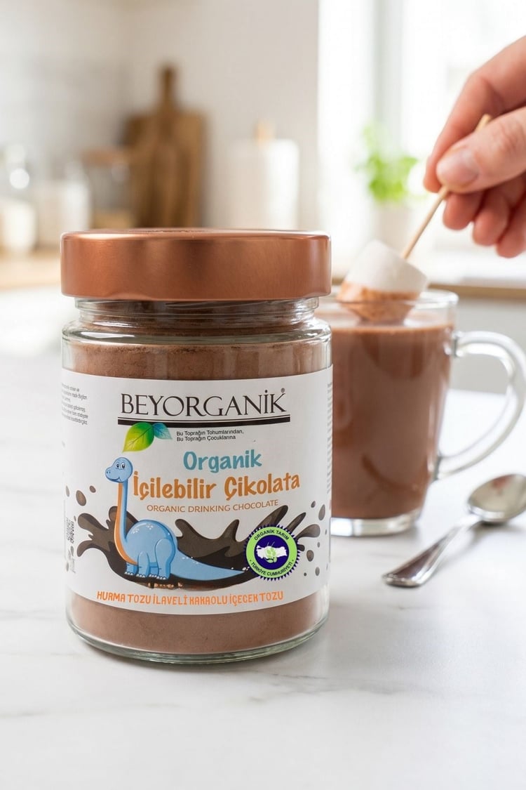 Organik İçilebilir Çikolata 170 gr (Hurma Tozu İlaveli )