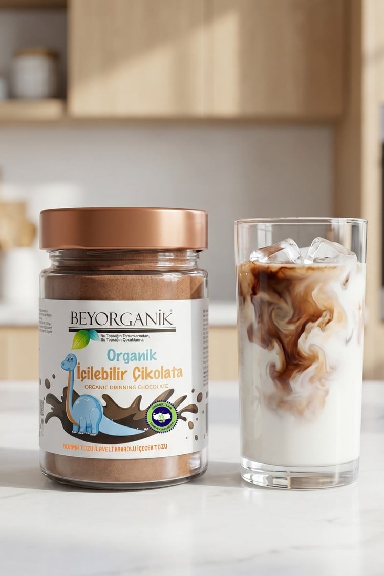 Organik İçilebilir Çikolata 170 gr (Hurma Tozu İlaveli )