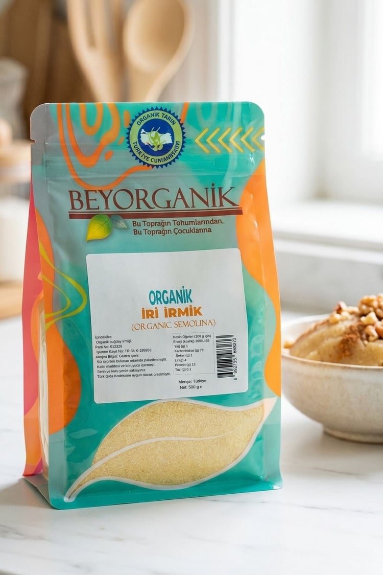 Organik İri İrmik 500gr