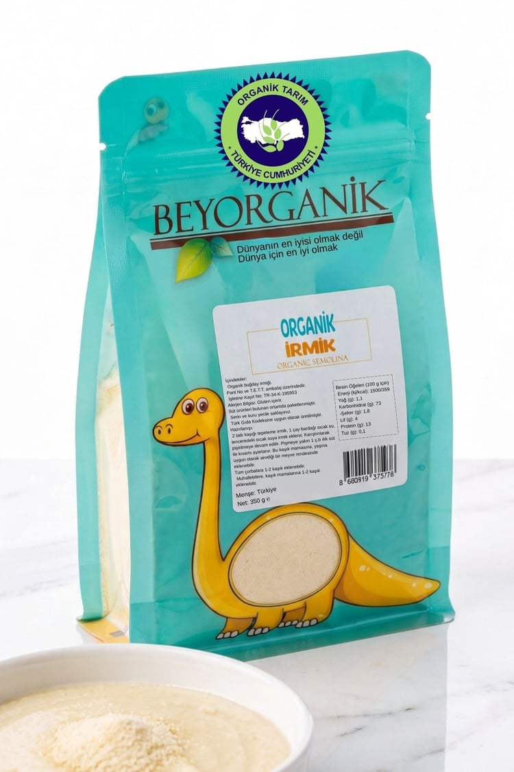 Organik İrmik 350gr (PESTİSİT VE AFLATOKSİN ANALİZLİ)