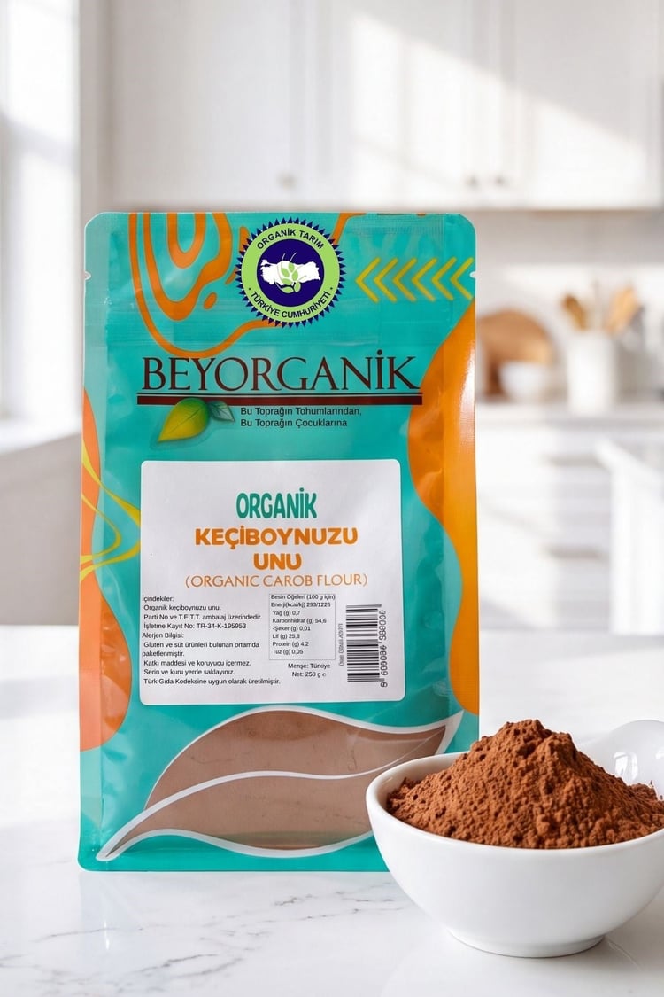 Organik Keçiboynuzu Unu 250gr   (Pestisit ve Aflatoksin Analizli) 