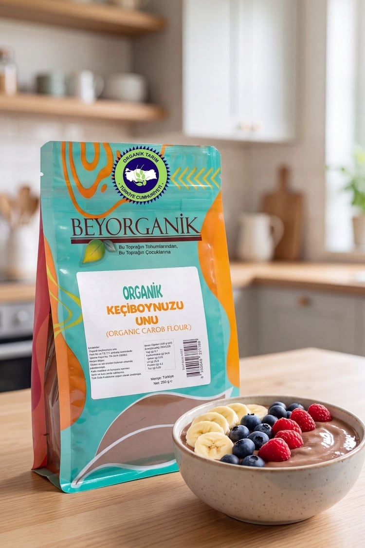 Organik Keçiboynuzu Unu 250gr   (Pestisit ve Aflatoksin Analizli) 