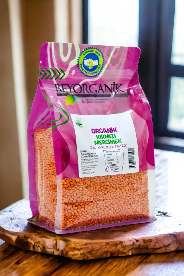 Organik Kırmızı Mercimek 1kg