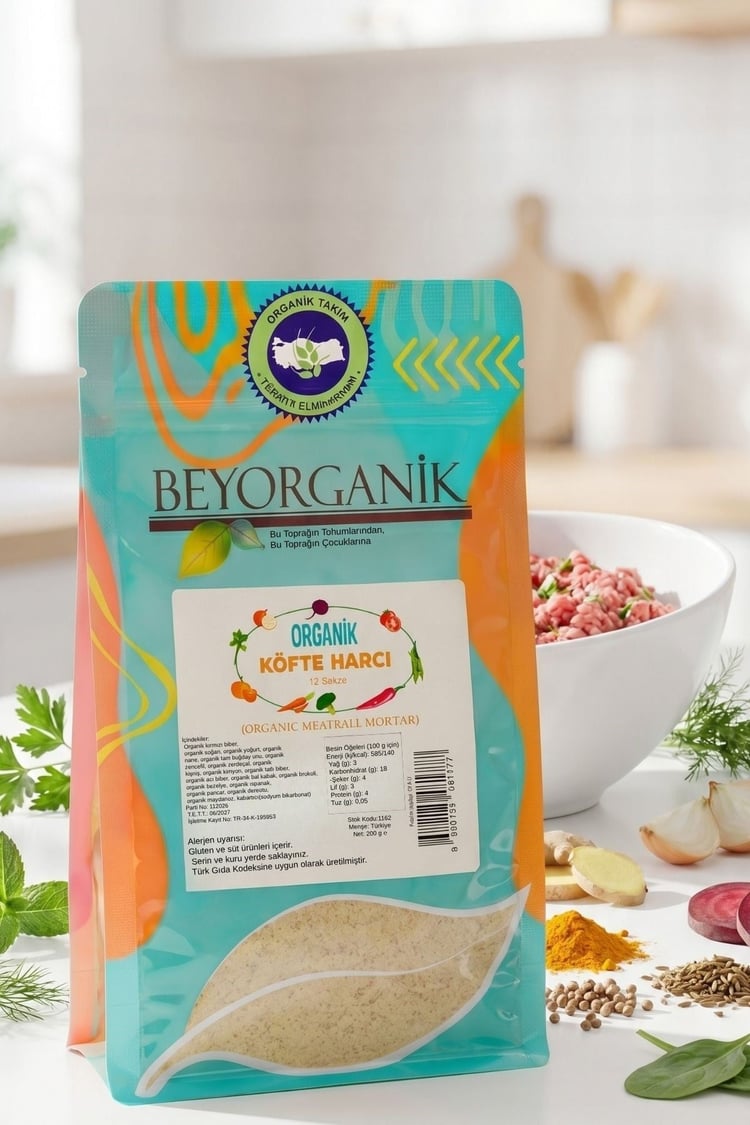 Organik Köfte Harcı Sebzeli 200gr   (PESTİSİT VE AFLATOKSİN ANALİZLİ)  