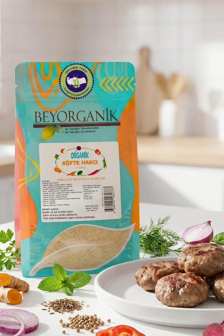 Organik Köfte Harcı Sebzeli 200gr   (PESTİSİT VE AFLATOKSİN ANALİZLİ)  