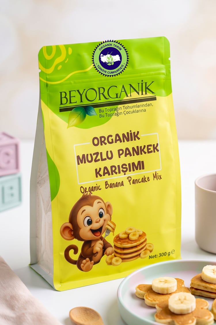 Organik Muzlu Pankek Karışımı 300 gr  (PESTİSİT VE AFLATOKSİN ANALİZLİ)