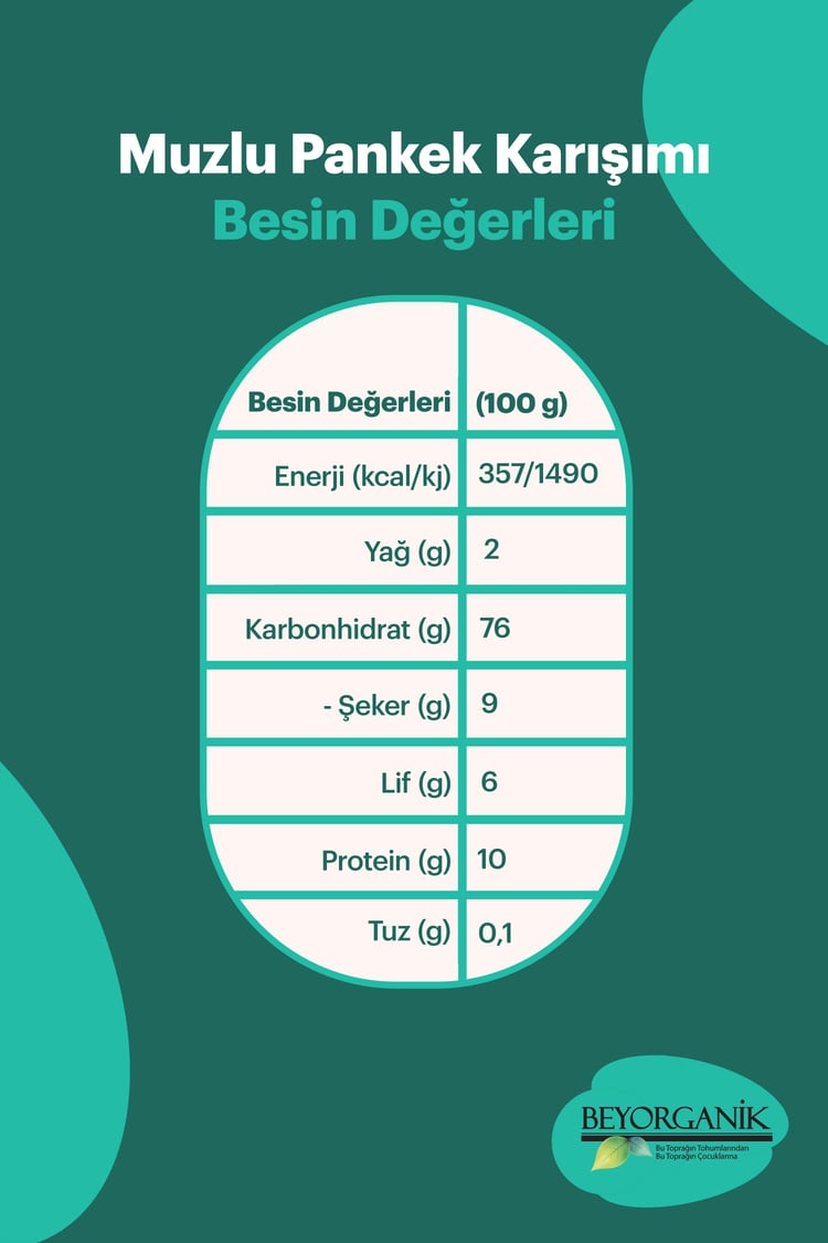 Organik Muzlu Pankek Karışımı 300 gr  (PESTİSİT VE AFLATOKSİN ANALİZLİ)