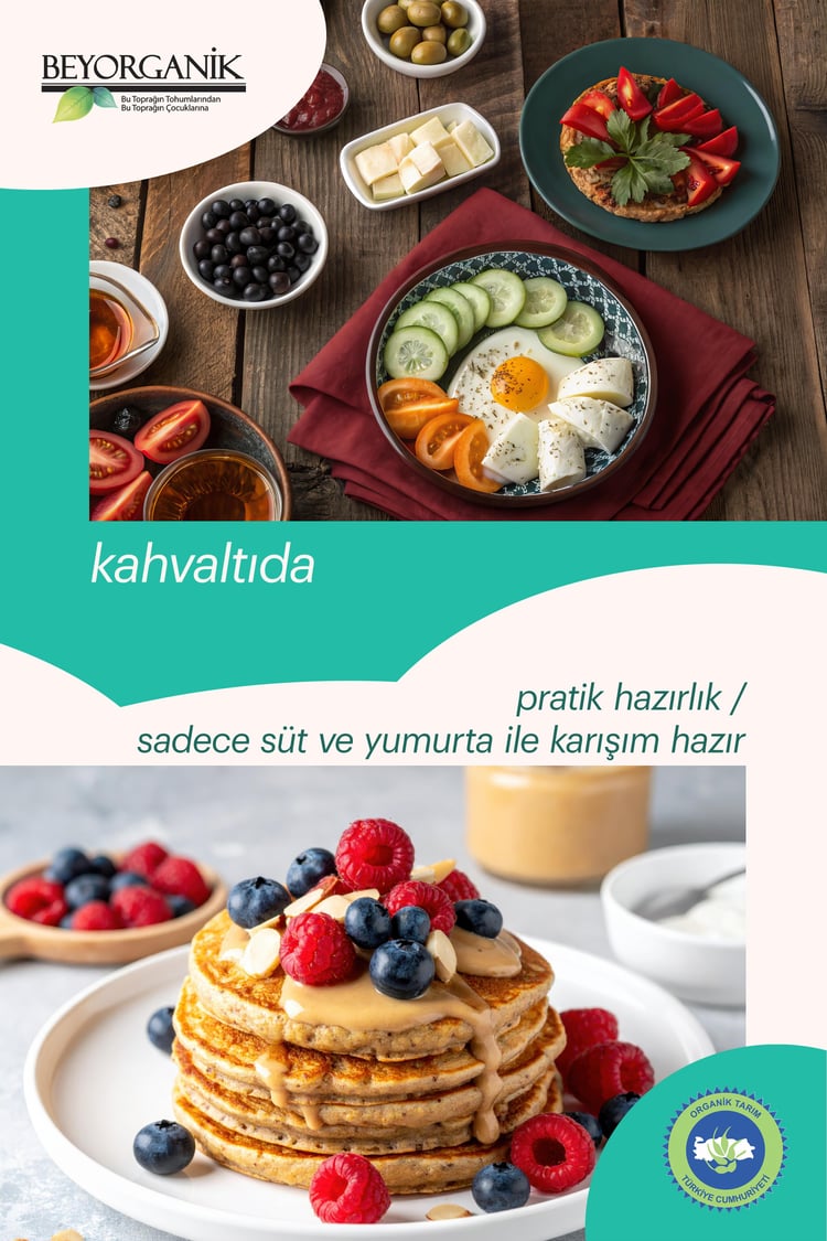 Organik Muzlu Pankek Karışımı 300 gr  (PESTİSİT VE AFLATOKSİN ANALİZLİ)