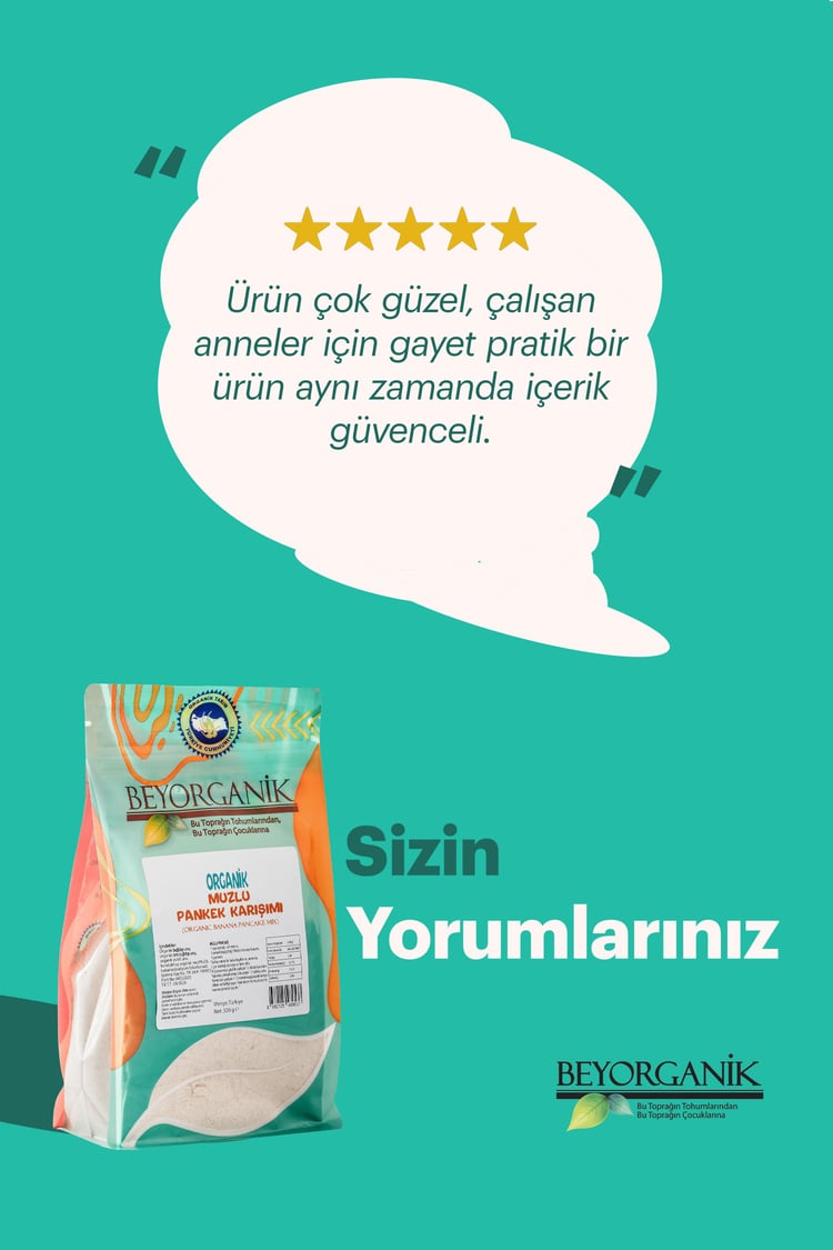 Organik Muzlu Pankek Karışımı 300 gr  (PESTİSİT VE AFLATOKSİN ANALİZLİ)