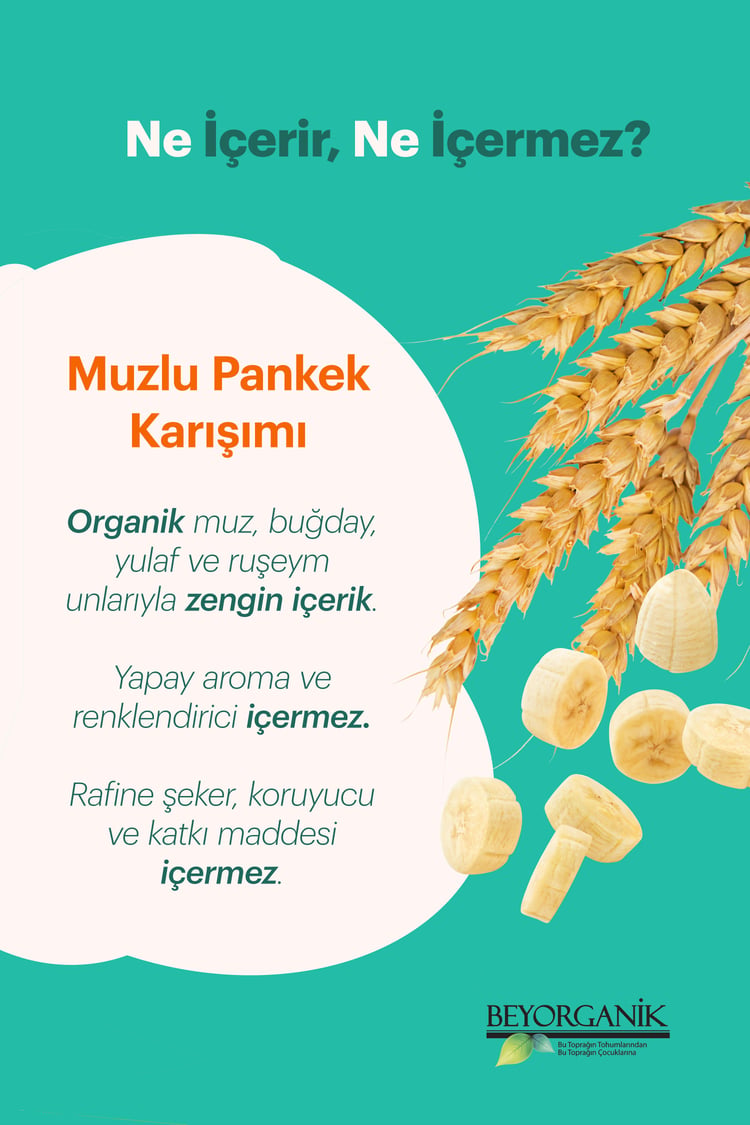 Organik Muzlu Pankek Karışımı 300 gr  (PESTİSİT VE AFLATOKSİN ANALİZLİ)