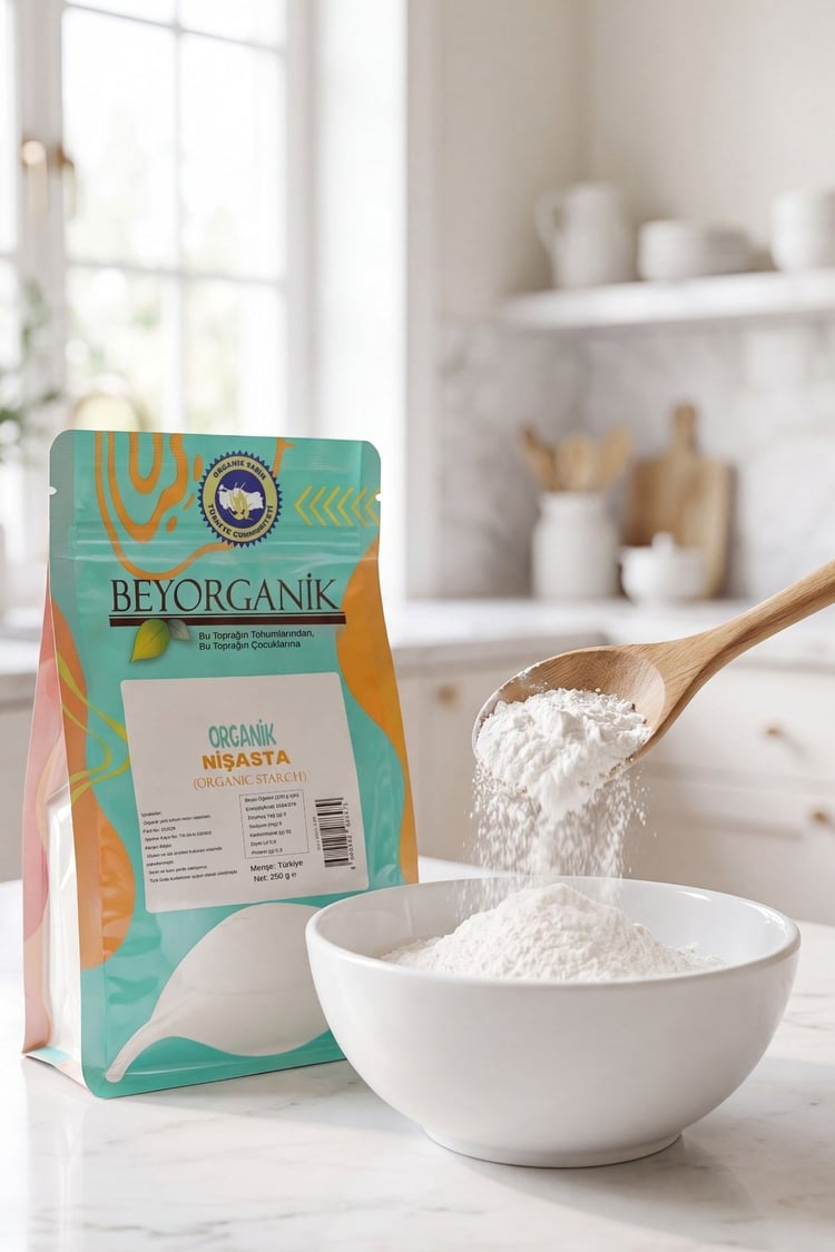 Organik Nişasta 250gr     (PESTİSİT VE AFLATOKSİN ANALİZLİ)