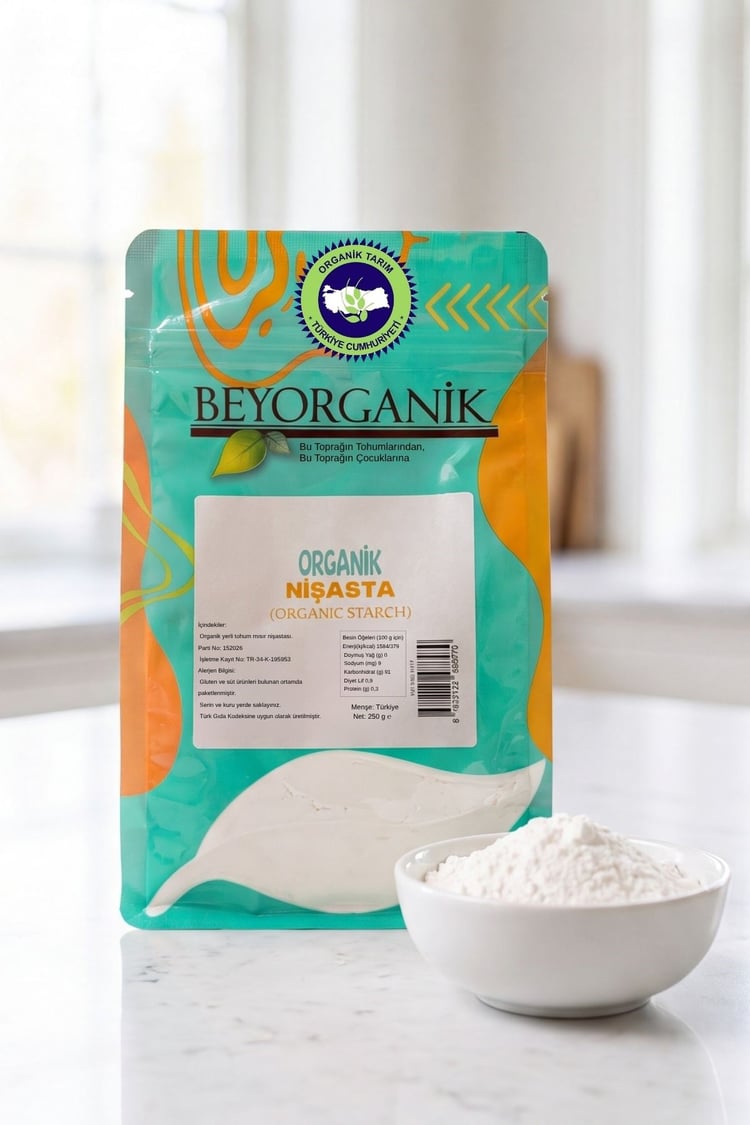 Organik Nişasta 250gr     (PESTİSİT VE AFLATOKSİN ANALİZLİ)