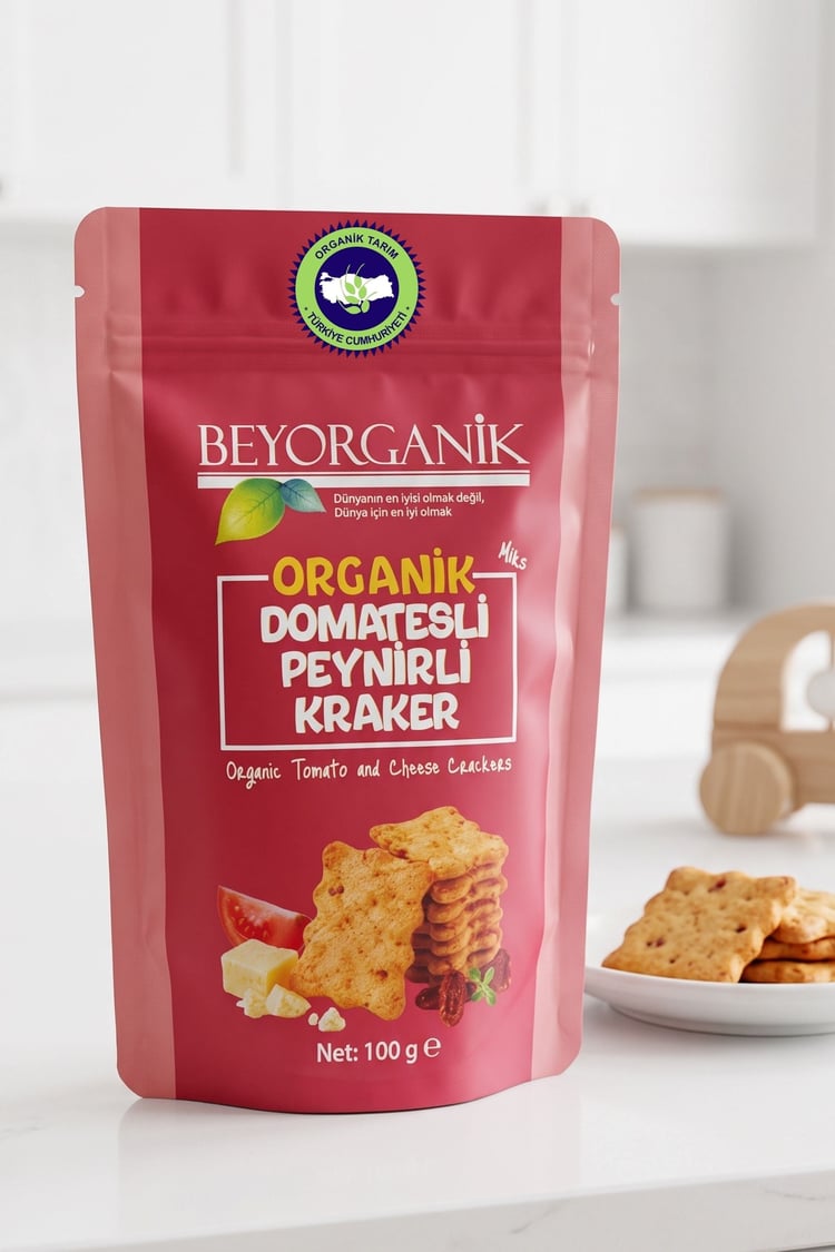 Organik Peynirli Domatesli Kraker Miks 100gr (PESTİSİT ANALİZLİ)