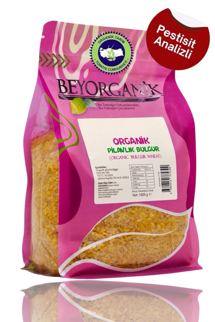 Organik Pilavlık Bulgur 1kg  (Pestisit ve Aflatoksin Analizli)