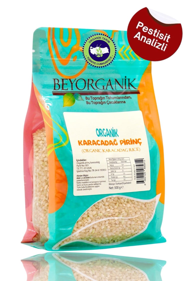 Organik Pirinç Karacadağ 500gr   (PESTİSİT VE AFLATOKSİN ANALİZLİ)  