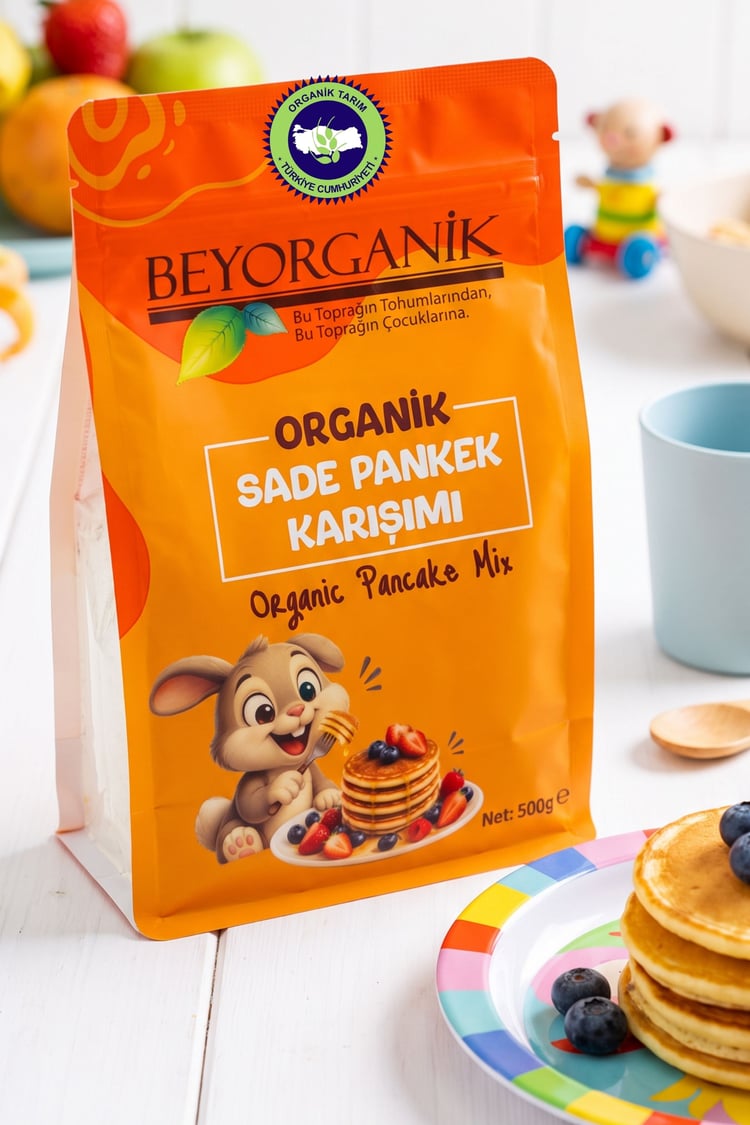Organik Sade Pankek karışımı 500gr  (PESTİSİT VE AFLATOKSİN ANALİZLİ)