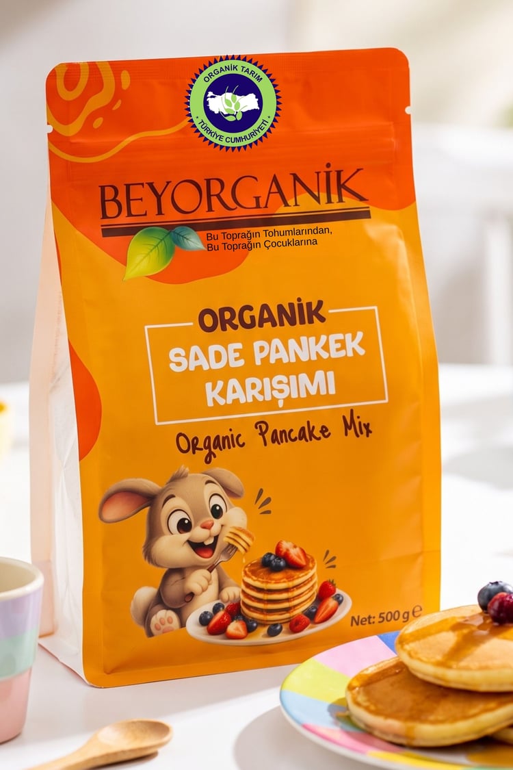 Organik Sade Pankek karışımı 500gr  (PESTİSİT VE AFLATOKSİN ANALİZLİ)