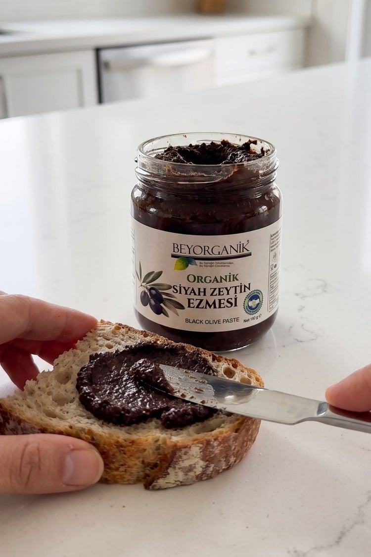 Organik Siyah Zeytin Ezmesi 185gr (Pestisit Analizli)