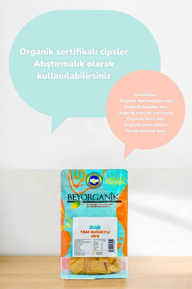 Organik Tam Buğdaylı Cips 120gr