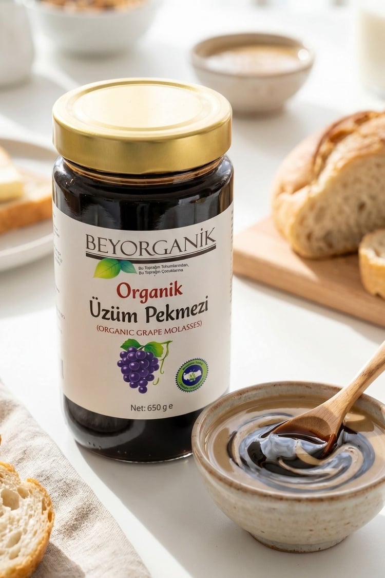 Organik Üzüm Pekmezi 650gr (PESTİSİT ANALİZLİ)