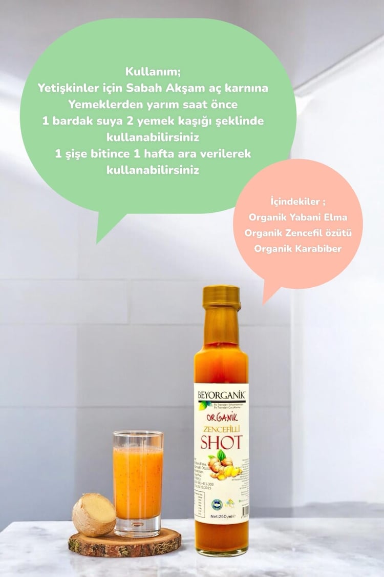 Organik Zencefilli Shot 250ml