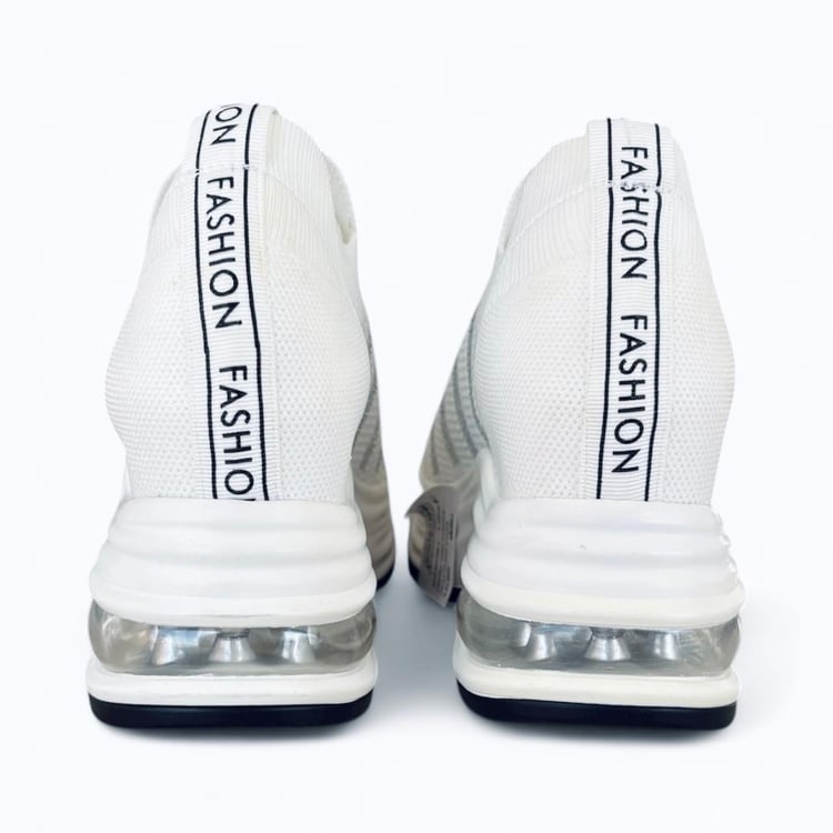 Guja Kadın Triko Detaylı Bağcıksız Dolgu Taban Spor Ayakkabı & Sneaker Beyaz