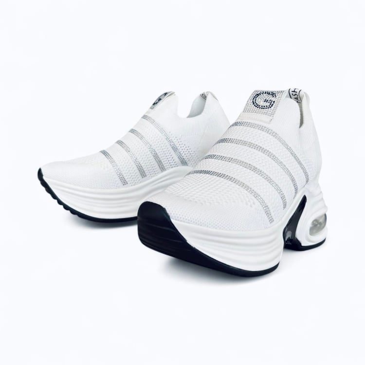 Guja Kadın Taş Detaylı Bağcıksız Sneaker Beyaz